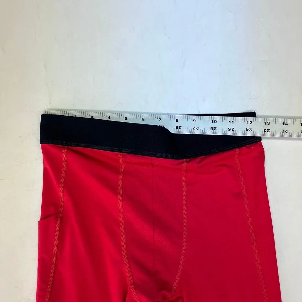 Nike Pro Dri-FIT Kids Red Compression Leggings Tight Fit Large Pockets 445591